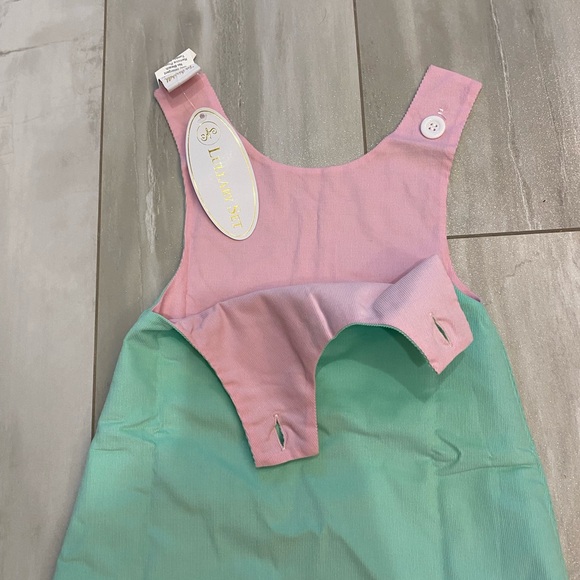 NWT Lullaby Set Olivia Pink and Green Textured Light Corduroy Jumper, size 24M - Picture 5 of 11
